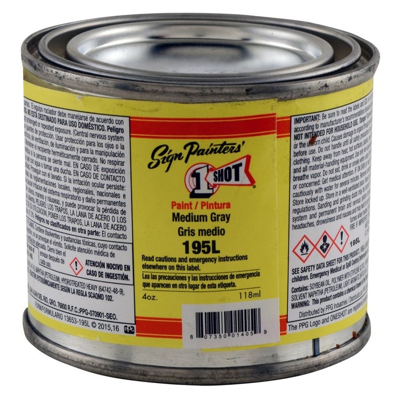 Letter Enamel 195L Medium Gray 4oz