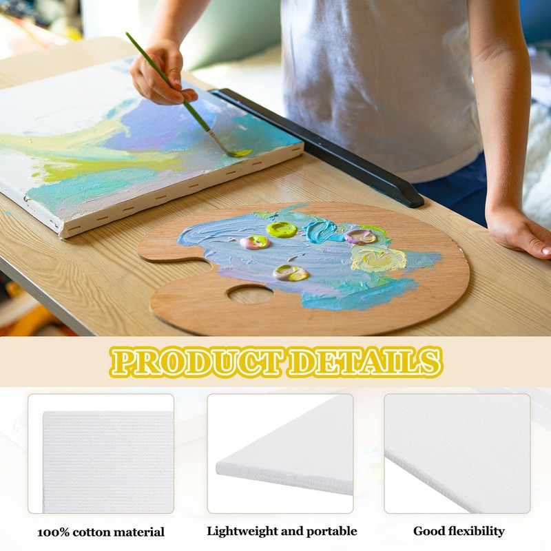 6 Pcs Canvas Boards for Painting, 8x8 Inch Canvas Panels for Acrylic Oil gallery