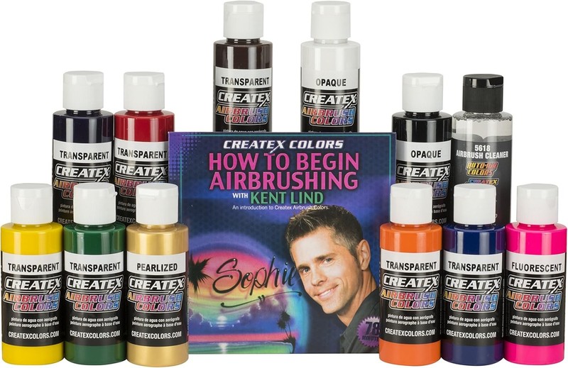 Createx Colors 5804-00 Createx Pearl Airbrush Set, Assorted Colors, 2 oz, 6 gallery