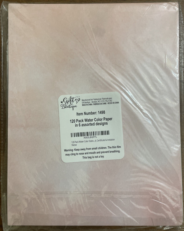 Gift Boutique 120 Pack Water Color Stationery Paper Set 6 Watercolor Designs gallery