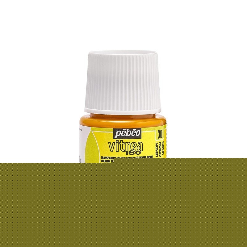 Pebeo Vitrea 160, Frosted Glass Paint, 45 ml 1.52 Ounce (Pack of 1), Lemon