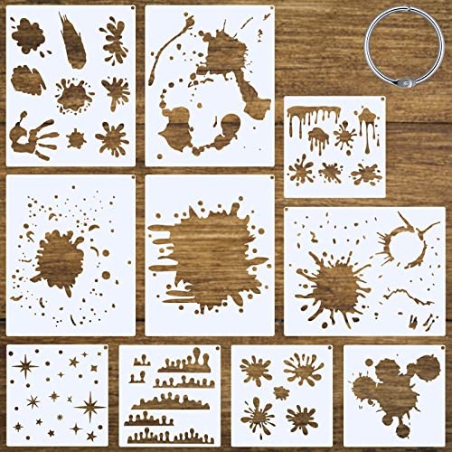 10 Pieces Graffiti Stencils Spray Paint Splatter and Stain Shoe Stencils for