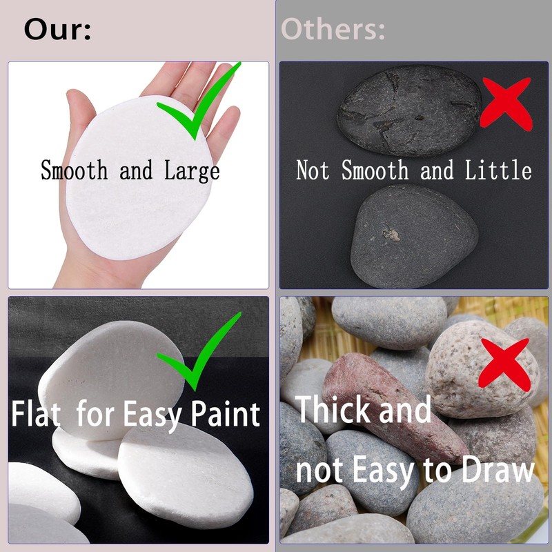 12 Pieces Rocks for Painting, 3-4 Inch Painting Rocks, DIY Painting Stones, S... gallery