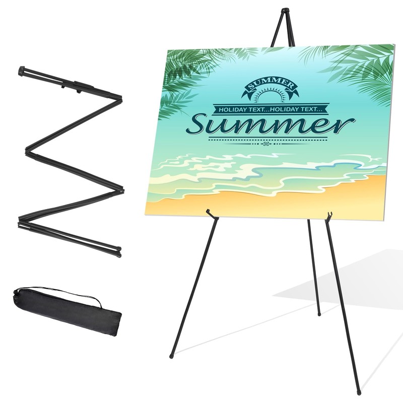 Easel Stand for Wedding Sign & Poster Display 63” Portable onesize, Black