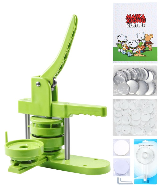 Button Maker Machine 75mm 3 Inch 100pcs DIY Pin Press Kit Happizza 75mm3 Badge