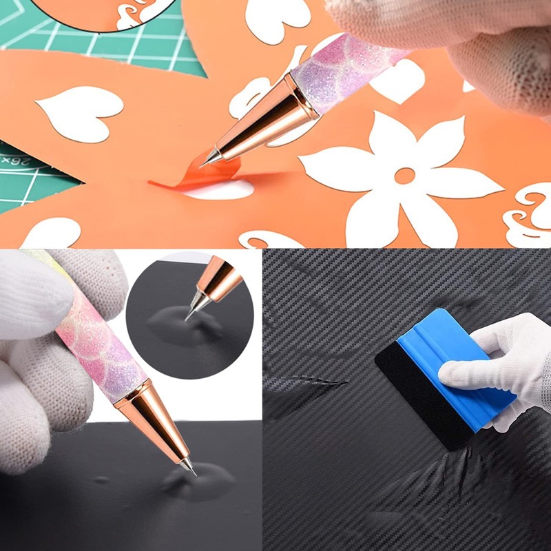 2 Pieces Air Release Pen Craft Vinyl Weeding Tools Stainless Steel Point Retract gallery