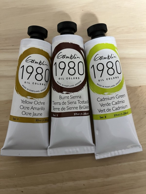 Gamblin 1980 Oil Colors Lot Of 3 Paint Tubes 37ml