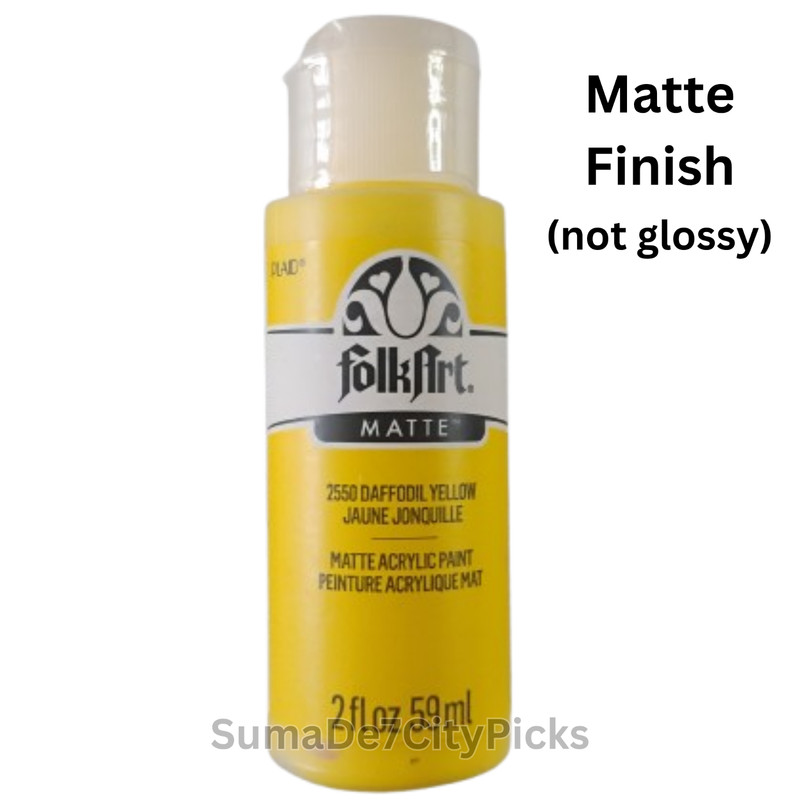 FolkArt Acrylic Craft Paint Matte 2oz Flat Non-Glossy Canvas DIY Daffodil Yellow gallery