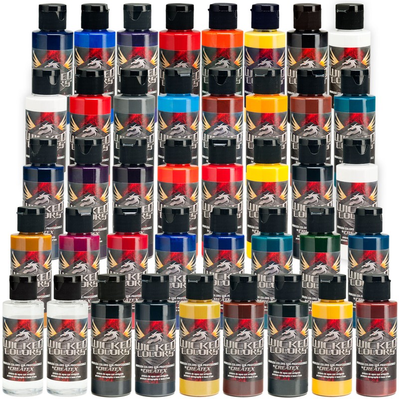 39 Createx 2oz Wicked Colors Airbrush Paint Kit with Reducer