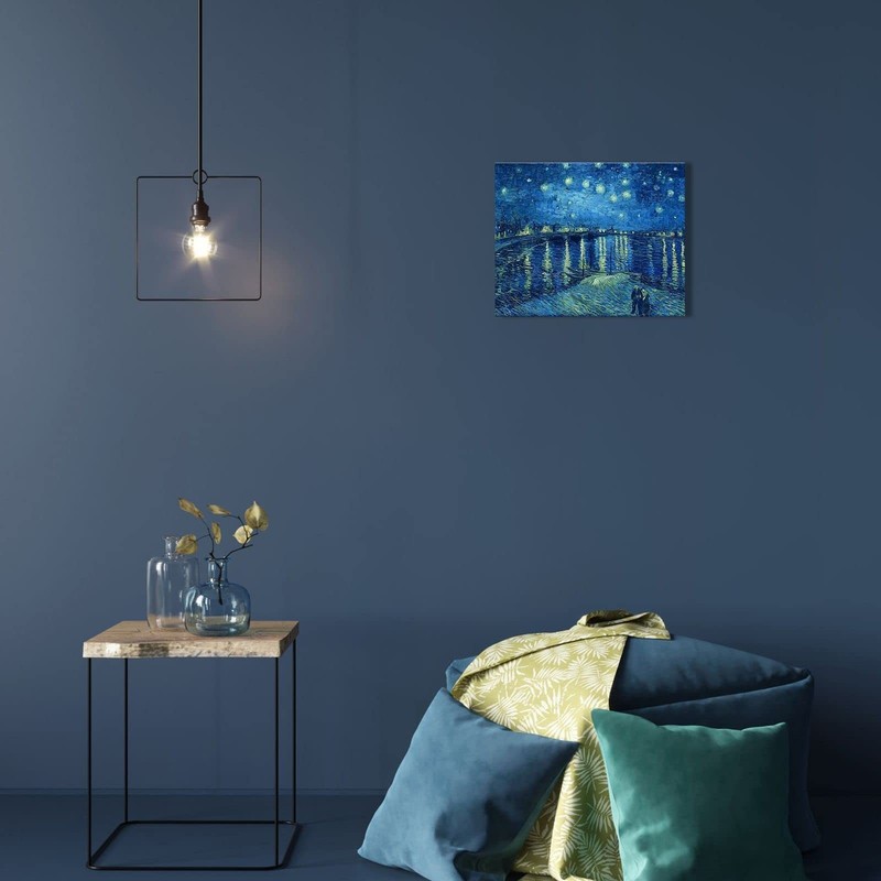 1 KINGO Van Gogh Canvas Wall Art: Starry Night over the Rhône Oil Painting gallery