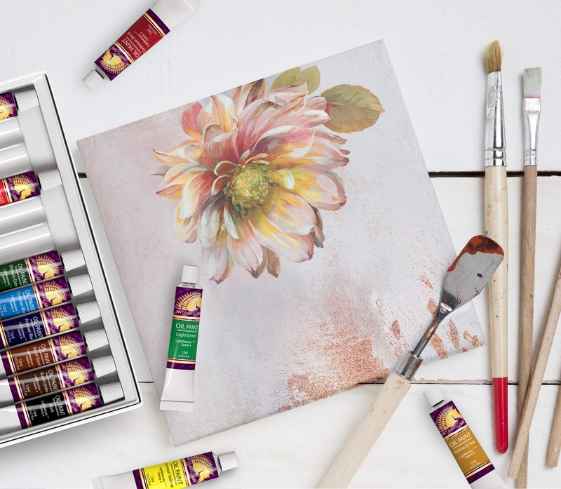 Oil Paint Set - 12 x 12ml Tubes - Lightfast - Heavy Body - Oil-based Vibrant gallery