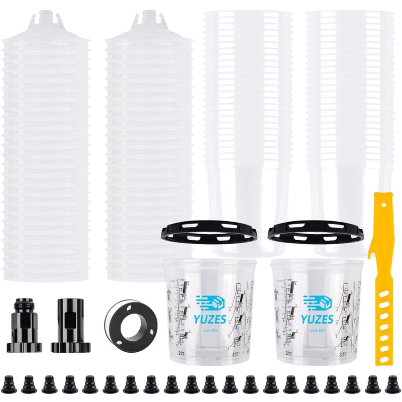 Paint Mixing Cups System 20 Ounce 600ml, 50 Disposable Paint Cups Liners and …