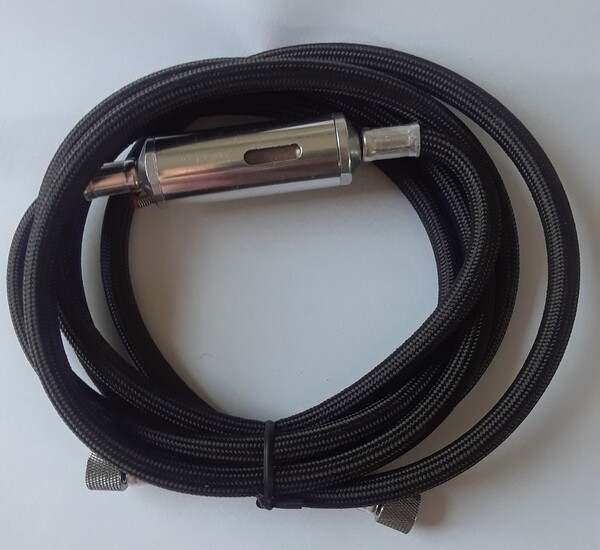 1421 Jas PVC Hose in fabric braid, G1/8 x G1/8, length 1.8 meters, with filter