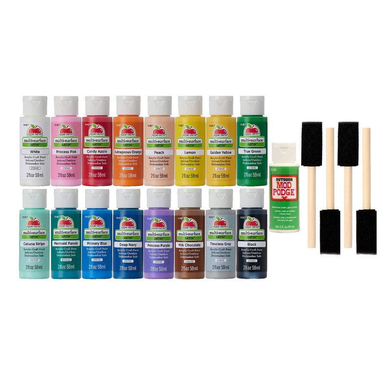 Multi PROMOABMPO22, 21 Piece DIY Set Featuring 16 Surface Paints, 1 Mod Podge…