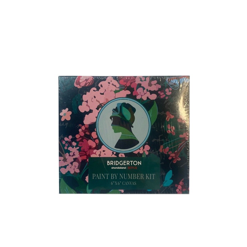 Bridgerton Paint By Number Kit Unisex OS 6×6 Canvas Floral Silhouette NEW