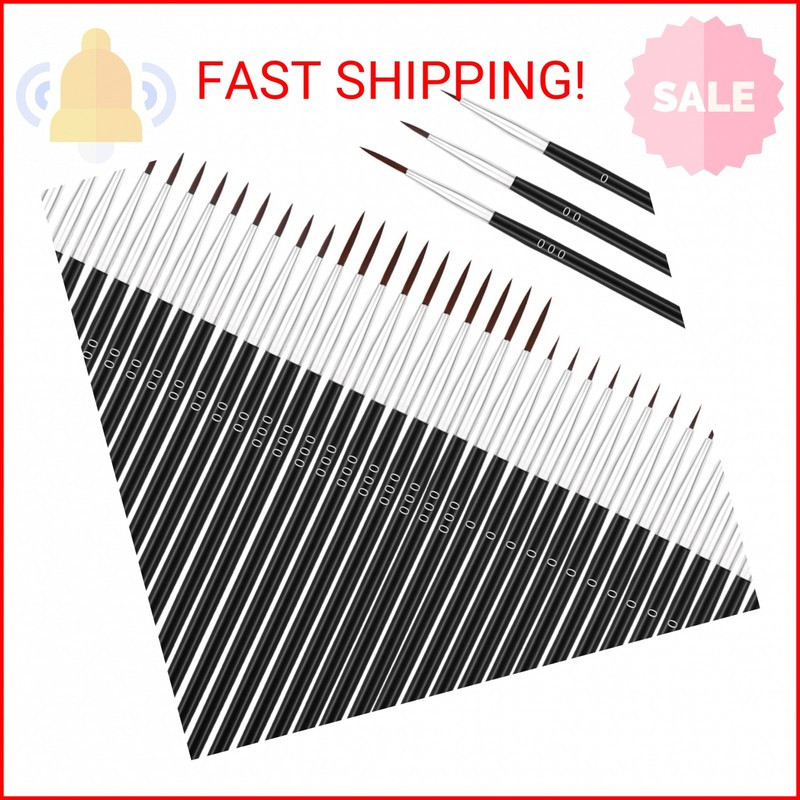 Anezus 60Pcs Thin Detail Paint Brushes Fine Tip Paint Brushes Set with 3 Size #0