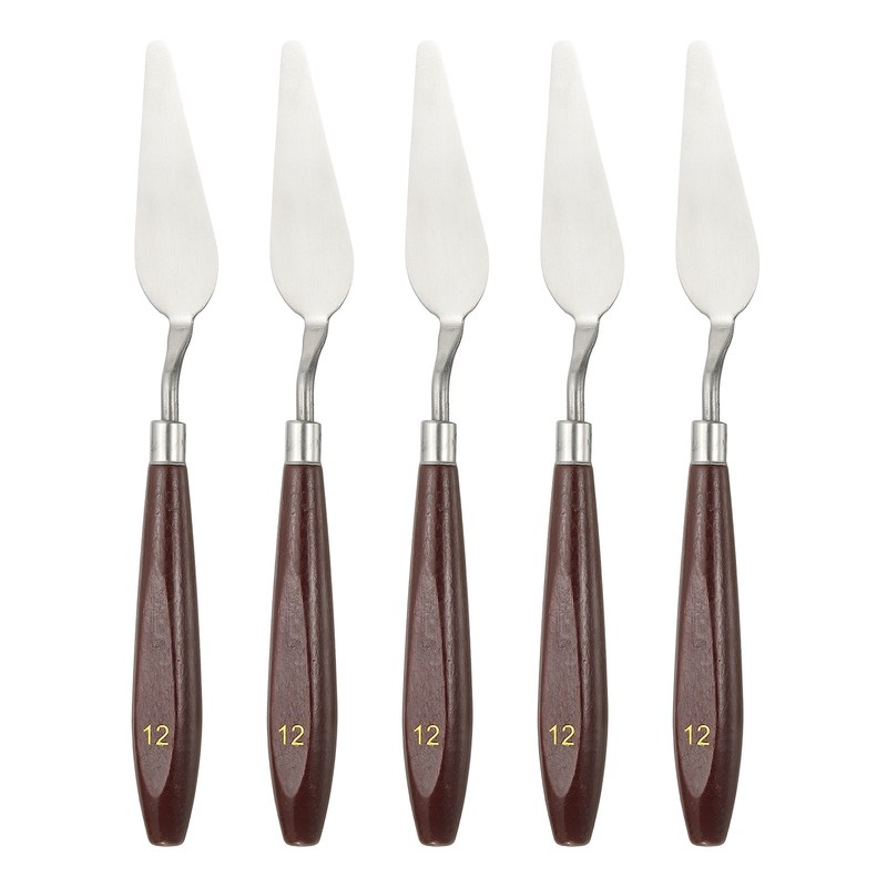 5pcs Painting Palette Knife 2.83 x 0.91 Inch Stainless Steel with Wood Handle