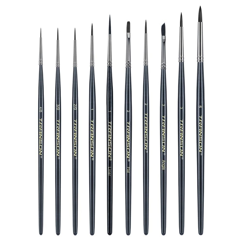10Pcs Small Detail Miniature Model Painting Brush Set for Acrylic Watercolor Gou