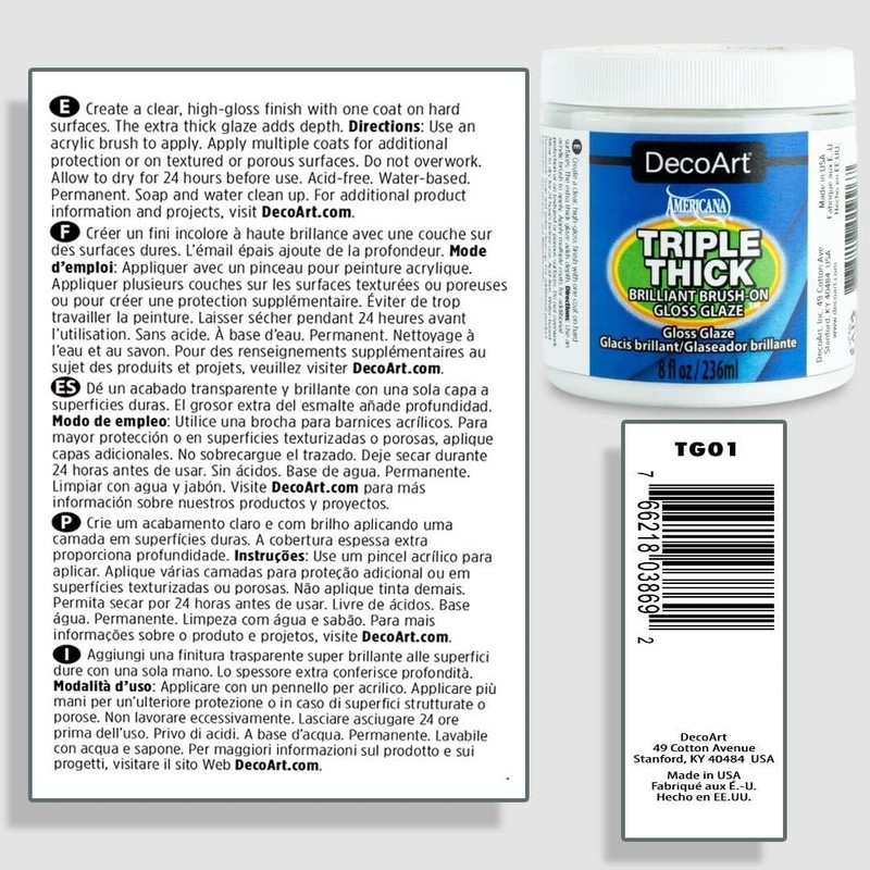 Triple Thick Gloss Glaze DecoArt Used Wood Brilliant Home Decor Jar 8-Ounce gallery