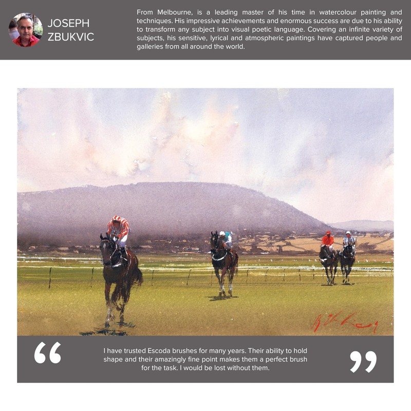 | Watercolour | Artist Set Joseph Zbukvic 1 | Size 8,10,12 | 3 Brushes | Synt... gallery