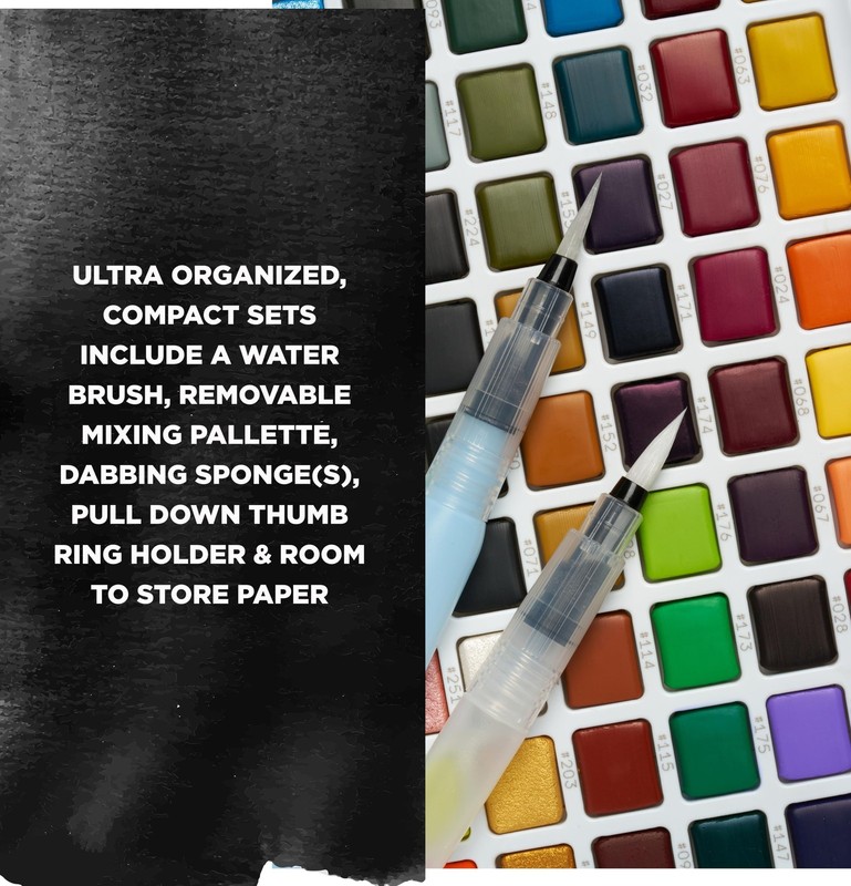 XNCW-24N, 24 Assorted Watercolors Field Sketch Set with Brush gallery