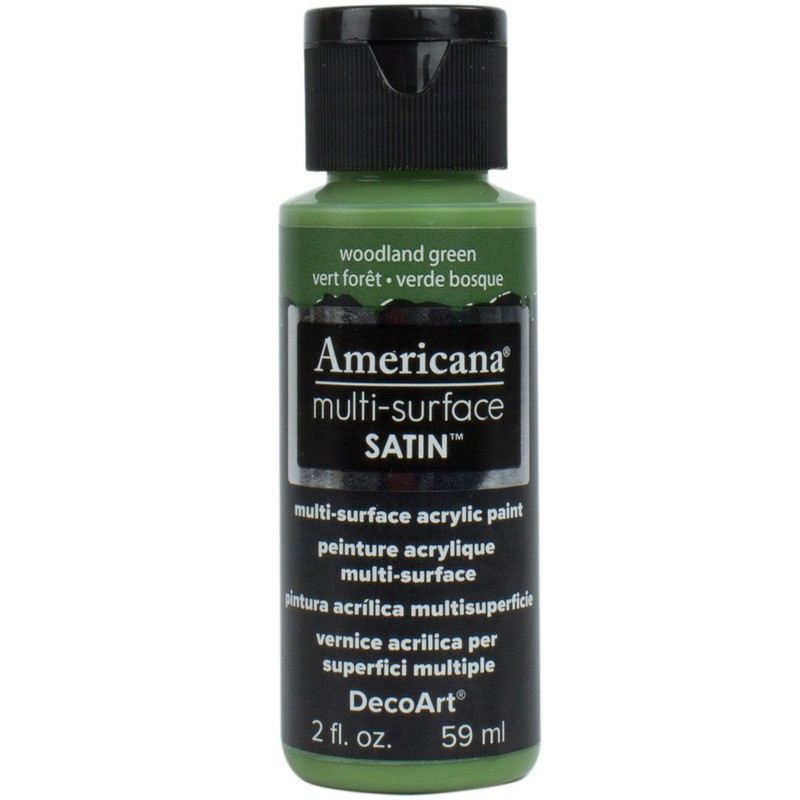 DecoArt Americana Multi-Surface Satin Acrylic Paint 2oz-Woodland Green