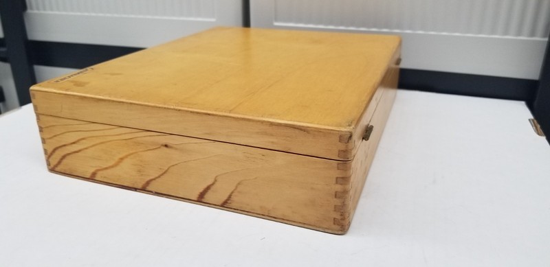 Vintage 1950s Grumbacher Artist Wood Case Supplies Box 13" x 10" x 3" Shelf G4 gallery
