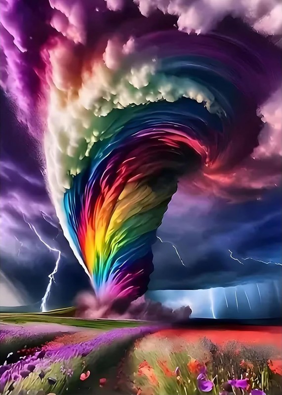 Rainbow Storm Diamond Painting Kits for Adults, 12X16 Inches,