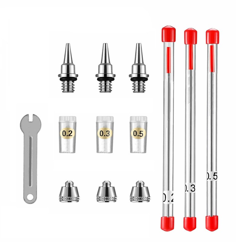 For Airbrushes Spray Gun 0.2/0.3/0.5mm Airbrush Nozzle Needle Replacement Parts