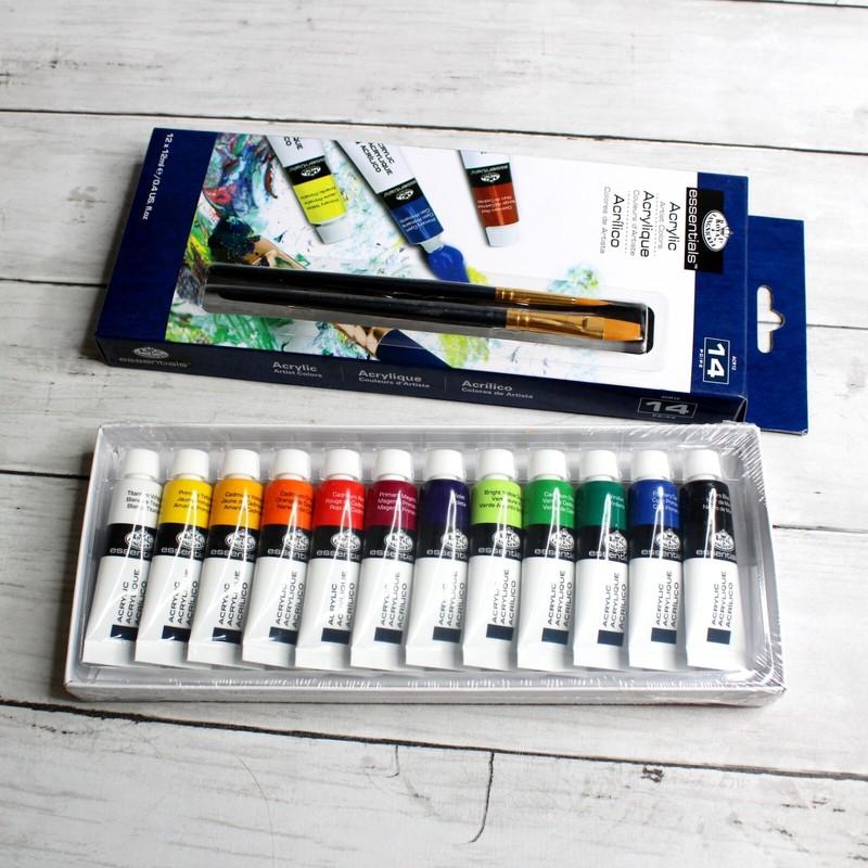 Royal & Langnickel Acrylic Tube Paints and Brush 14 Pc Artist Set