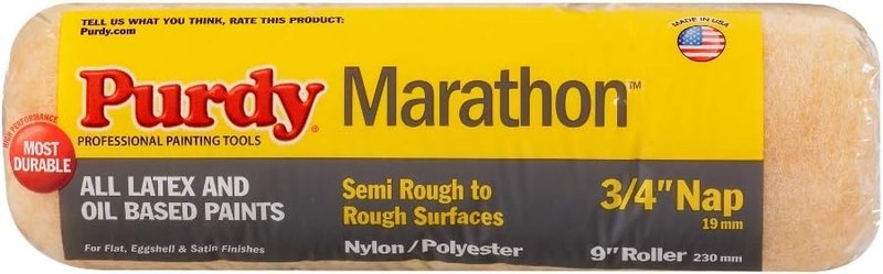 Purdy 210923 144602094 9" Marathon 3/4" Nap Roller 1 Count (Pack of 1), White