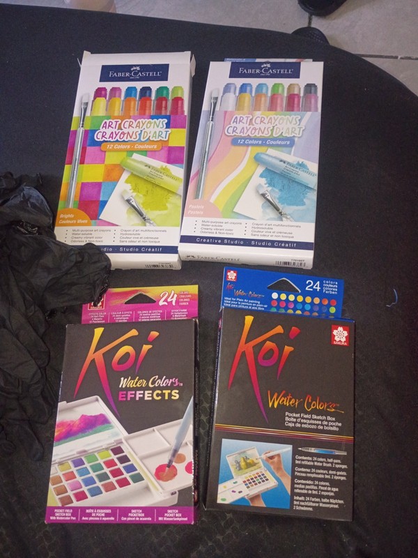 2 Pk Sakura Koi Water Colors (24 colors Each) 2 Pk FABER Castell Art Crayons