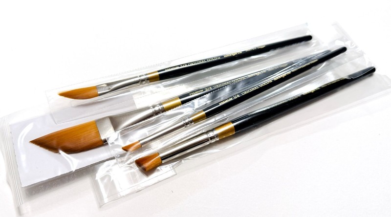 NEW Kingart 4 BRUSH Original LOT Loew-Cornell 1/4″ & 3/8″ DEERFOOT 3/4″ DAGGER