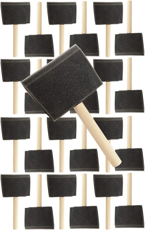 Pro Grade – Foam Brushes – 4 Inch – 24 Piece Poly Brush Set Multicolor