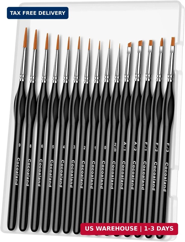 Miniature Paint Brushes,15Pcs Small Fine Tip Paintbrushes, Micro Detail Paint Br