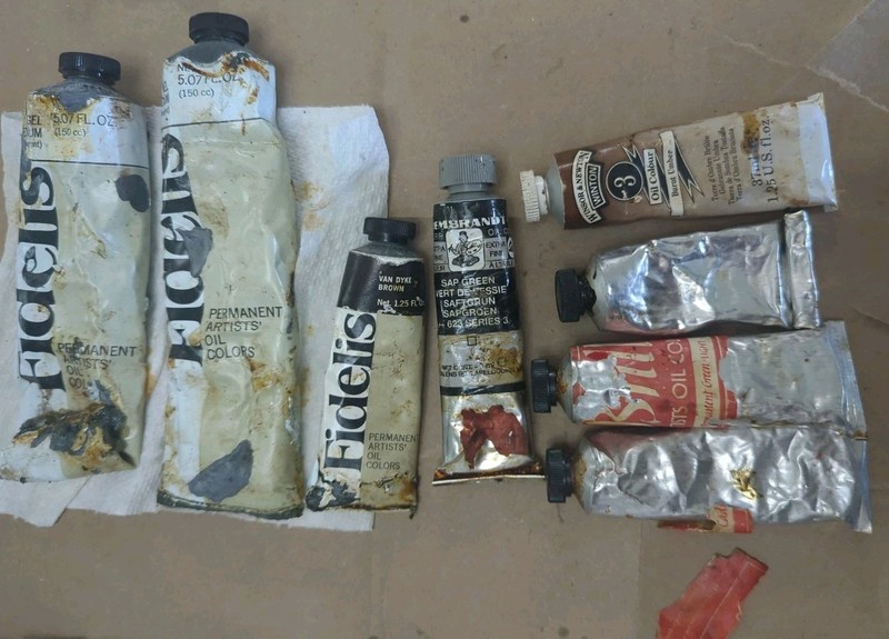 Gel Medium And Oil Paint Vintage Lot Fidelis, Rembrandt, And Windsor Newton Vtg