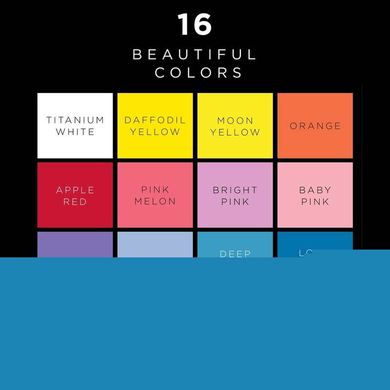 16 Piece Multi Surface Acrylic Craft Paint Set Formulated to be Non-that is P... gallery