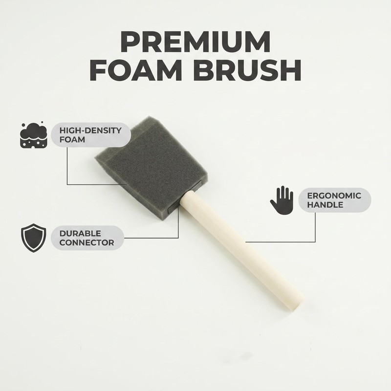 Poly Foam Brushes 2inch 18pcs, High Density Foam Paint Brush for Painting, St... gallery