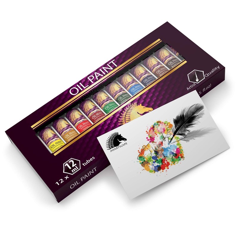 Oil Paint Set - 12 x 12ml Tubes - Lightfast - Heavy Body - Oil-based Vibrant gallery