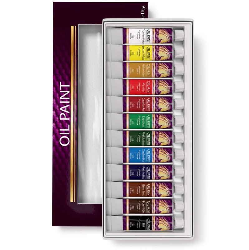 Oil Paint Set - 12 x 12ml Tubes - Lightfast - Heavy Body - Oil-based Vibrant gallery
