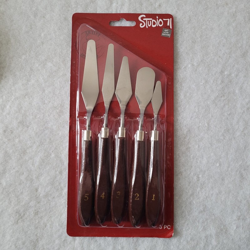 Studio 71 Painting Knife Set 5 knives, Excellent for thick paint applications.