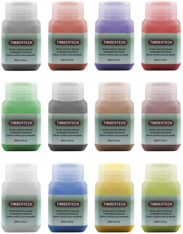 TIMBERTECH Professional Airbrush Paint, 12x30ml airbrush paint set of Acrylic…