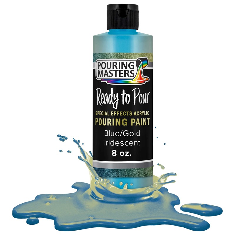 Blue/Gold Iridescent Special Effects Pouring Paint – 8 Ounce Bottle
