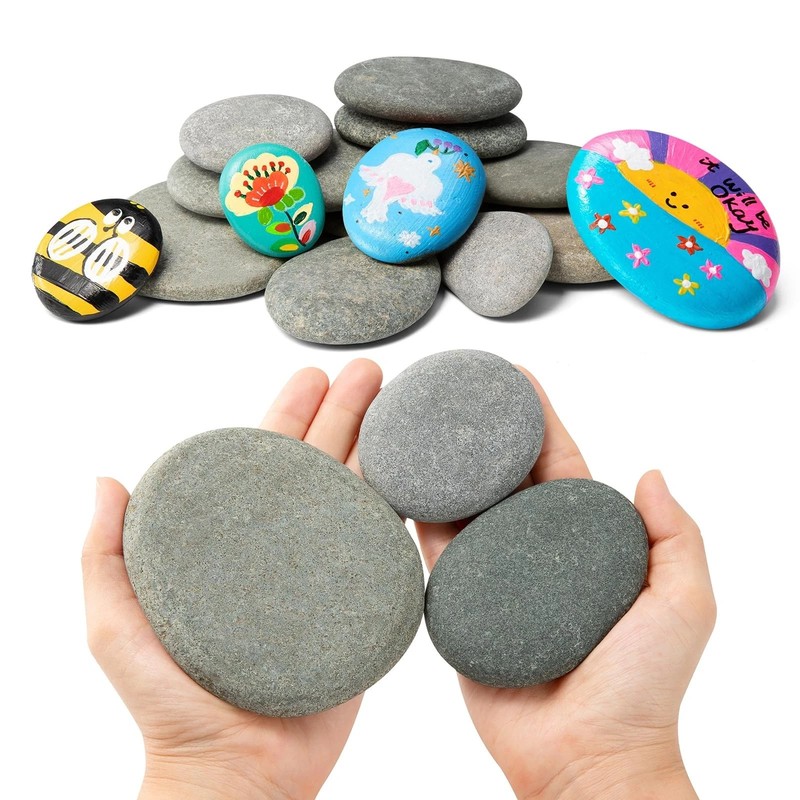15pcs Rocks for Painting 5pcs Each 2-3in 3-4in 4-5in Flat & Smooth Rocks for …