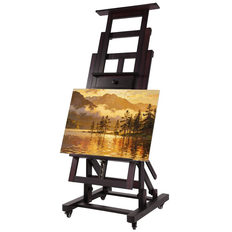 Movable Large H-Frame Painting Easel - Artist Studio Easel -Heavy Duty Art Easel gallery