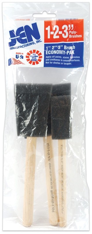 JEN Poly-Sponge Brushes 3/Pkg-1″, 2″ & 3″ Widths