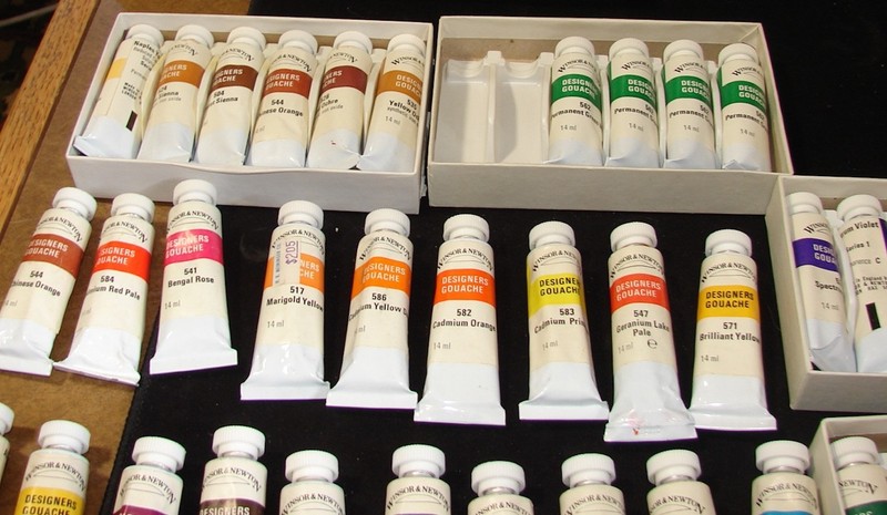 LOT==Fifty Six (56) Tubes Winsor-Newton Gouache Paint Tubes=Tube Size 14ML gallery