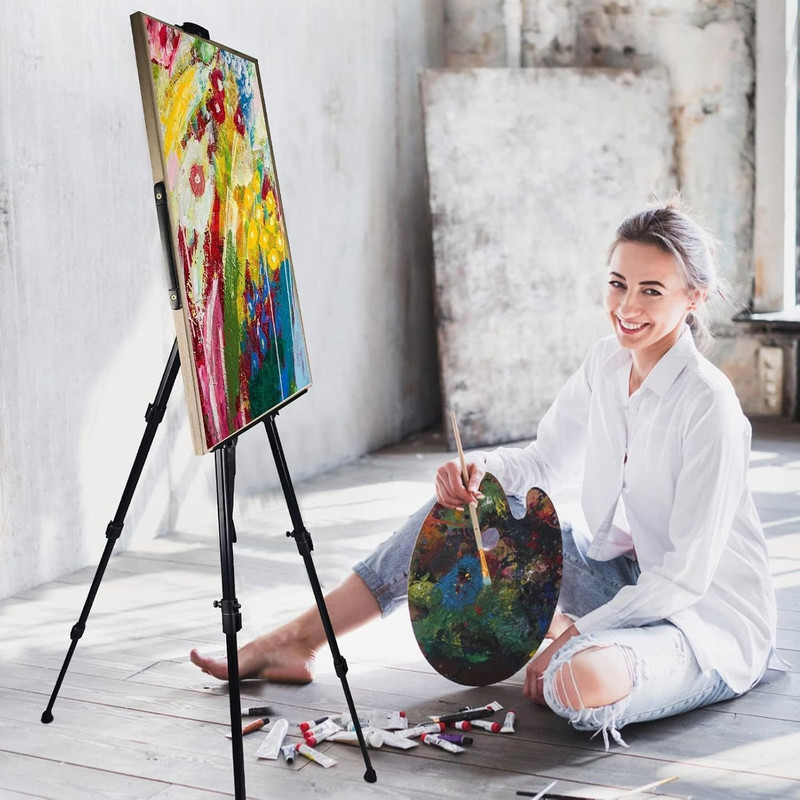 Art Painting Display Artist Easel Stand Adjustable 17 to 66 Inch Black gallery