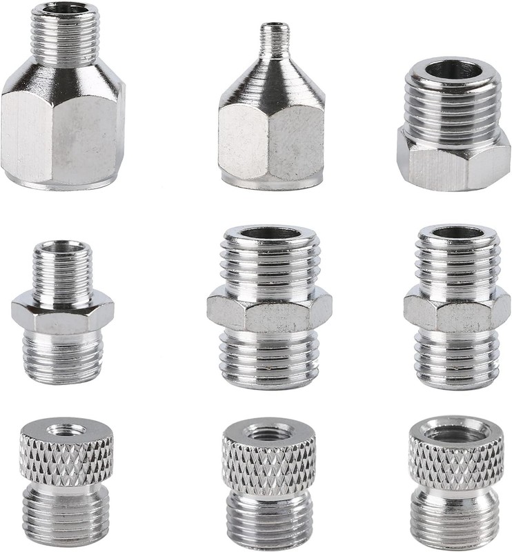 9PCS Airbrush Adapter Kit for Compressor Hose Spray Gun G1/8 G1/4 M5 Connectors