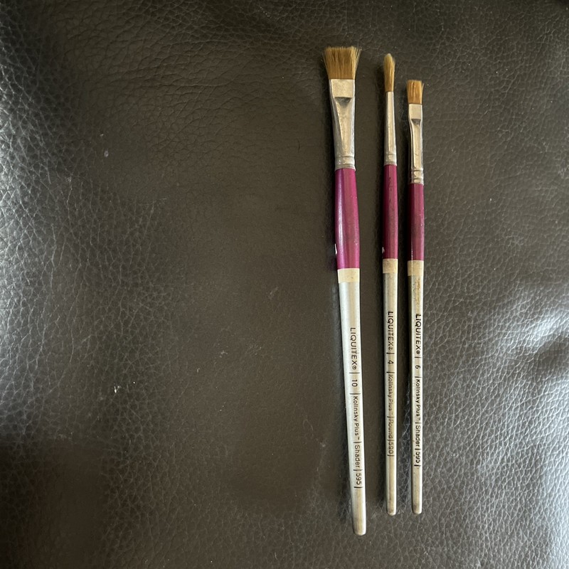 LIQUITEX Kolinsky Plus Artist Brushes Set of 3 Used Good Condition